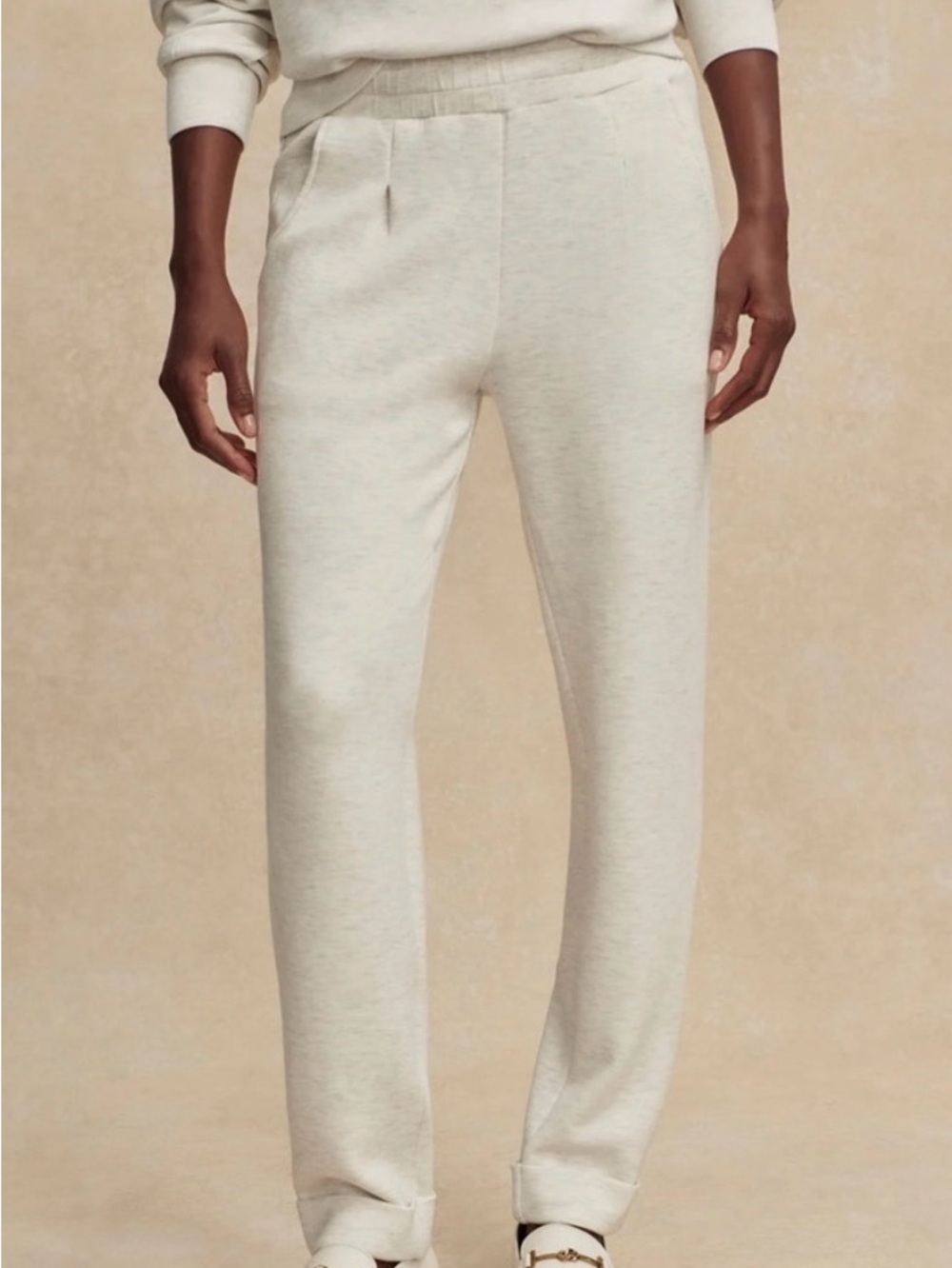 Varley Double Soft The Roll Cuff Pants In Ivory